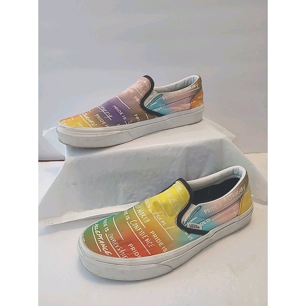 Vans Pride Is Rainbow Slip On Shoes Mens 7.5 Womens Size 9 LGBTQ